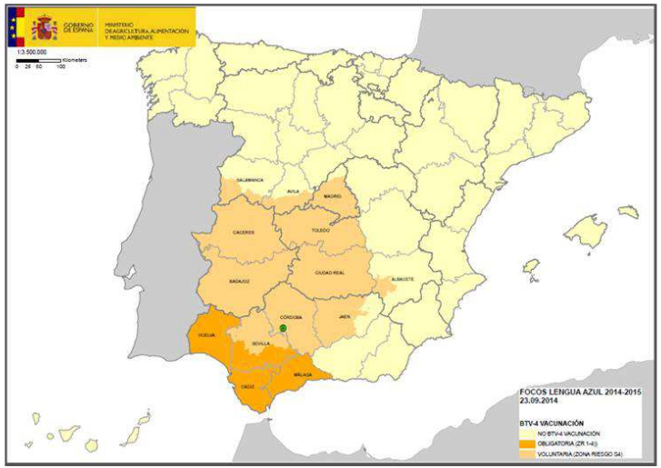 Primer foco de lengua azul fuera de la zona de restricción (Córdoba)